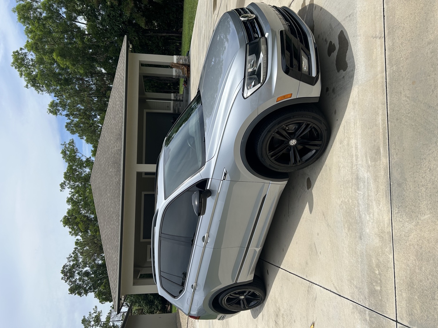 Clean silver Volkswagen SUV after detail